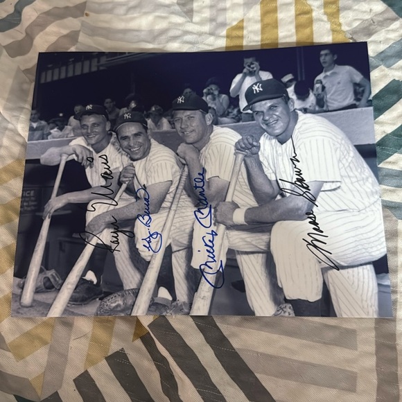 Other - New York Yankees - Mantle Maris Berra Skowkron signed8x10 photo